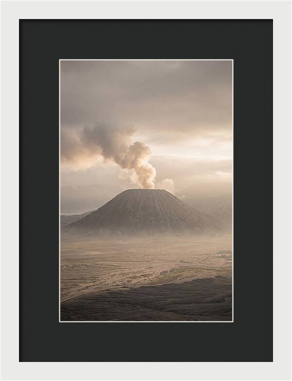 Mount Bromo Erupting At Dawn