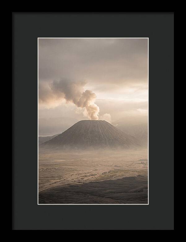 Mount Bromo Erupting At Dawn