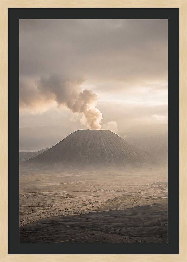 Mount Bromo Erupting At Dawn
