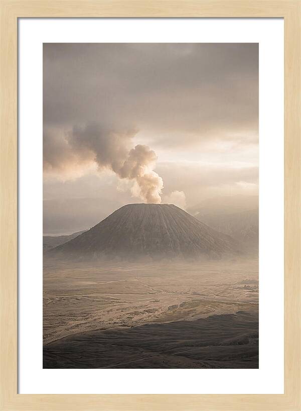 Mount Bromo Erupting At Dawn