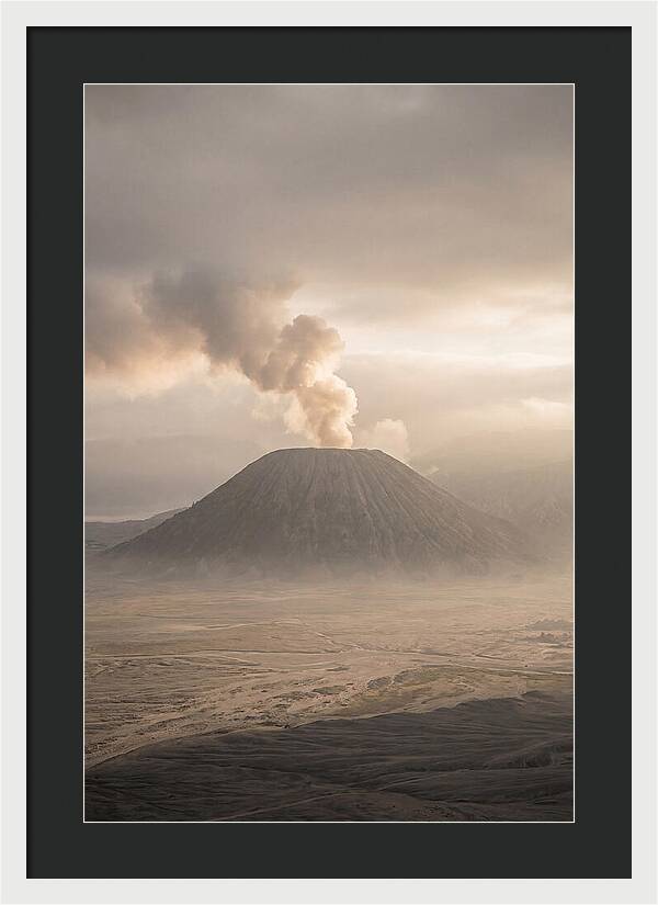 Mount Bromo Erupting At Dawn