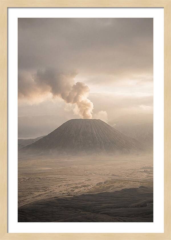 Mount Bromo Erupting At Dawn