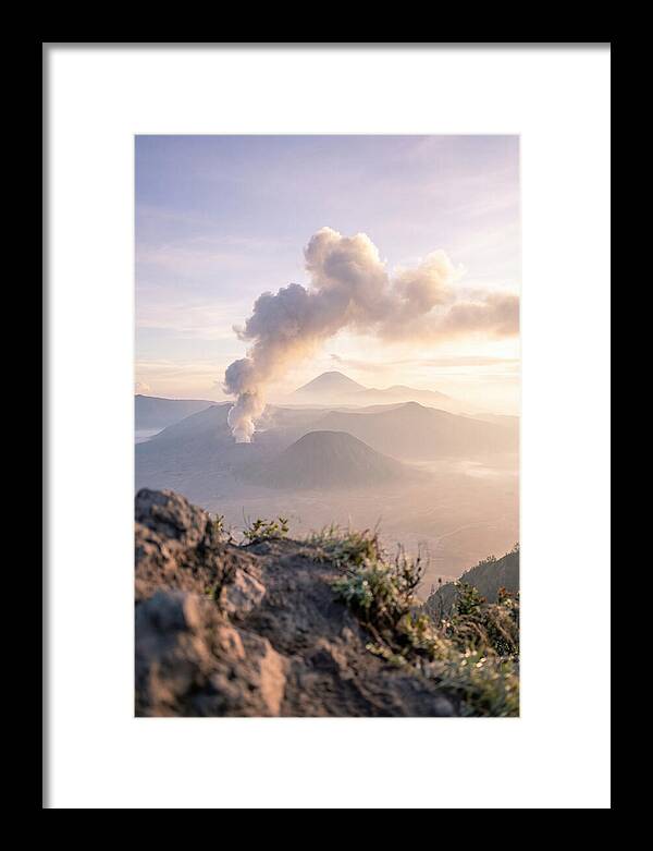 Mount Bromo Erupting At Sunrise