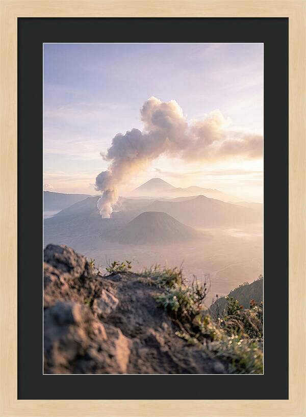 Mount Bromo Erupting At Sunrise