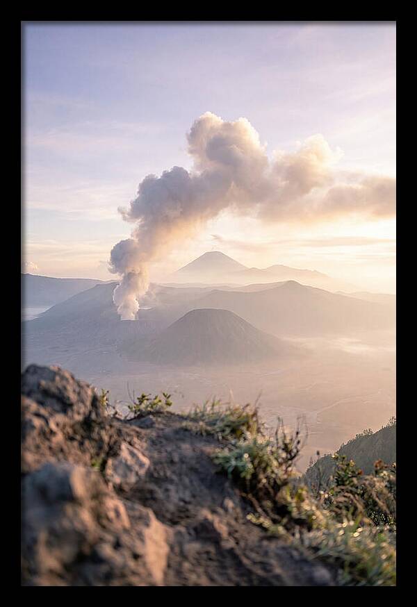 Mount Bromo Erupting At Sunrise