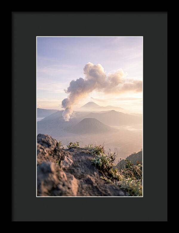 Mount Bromo Erupting At Sunrise