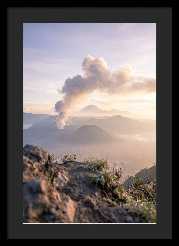 Mount Bromo Erupting At Sunrise