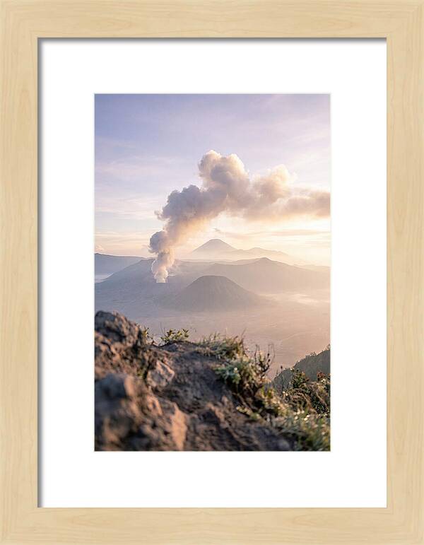 Mount Bromo Erupting At Sunrise