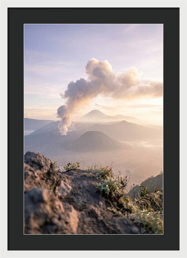 Mount Bromo Erupting At Sunrise