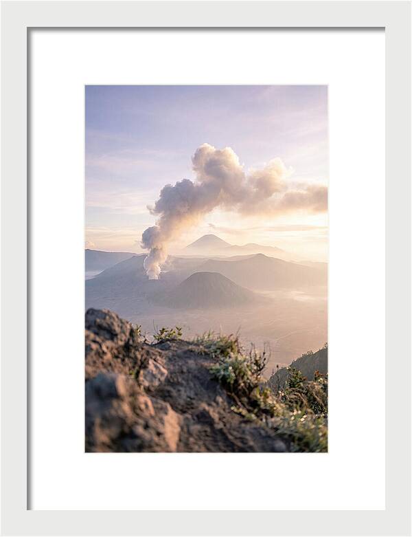 Mount Bromo Erupting At Sunrise