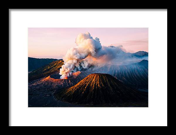 Mount Bromo Eruption At Sunrise