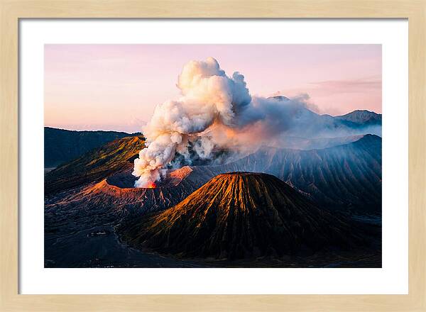 Mount Bromo Eruption At Sunrise