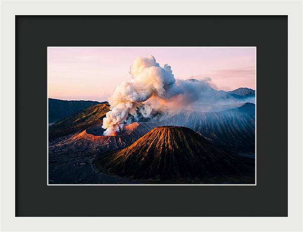 Mount Bromo Eruption At Sunrise