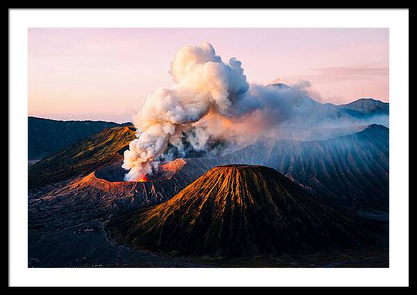 Mount Bromo Eruption At Sunrise