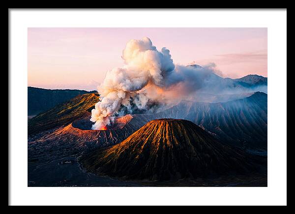 Mount Bromo Eruption At Sunrise