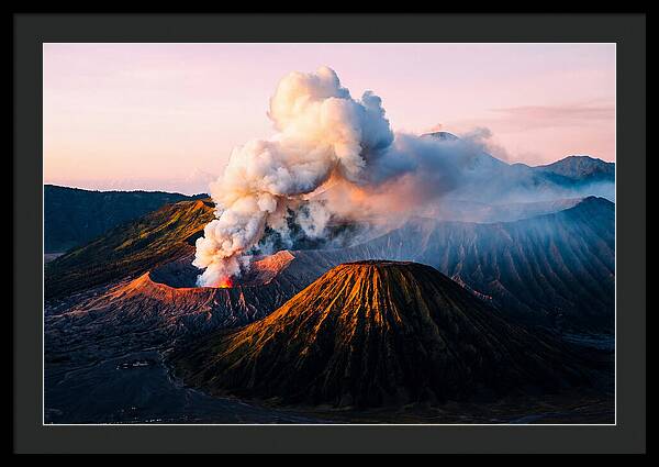 Mount Bromo Eruption At Sunrise