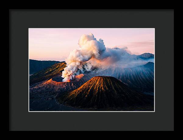Mount Bromo Eruption At Sunrise