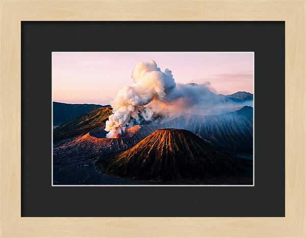 Mount Bromo Eruption At Sunrise