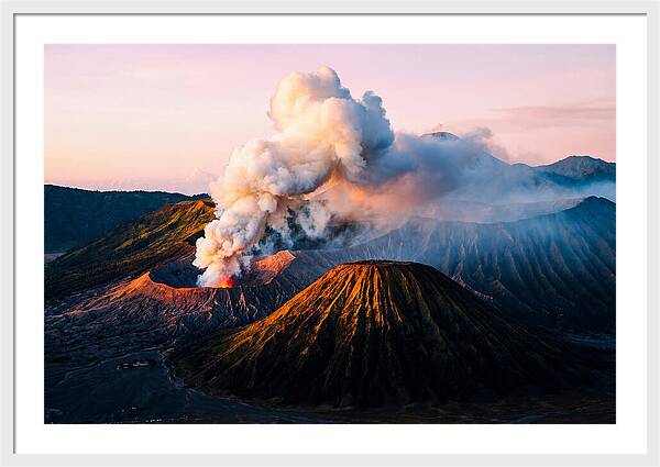 Mount Bromo Eruption At Sunrise