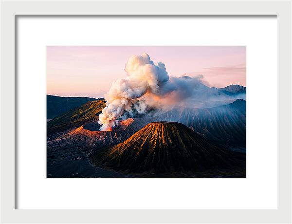 Mount Bromo Eruption At Sunrise