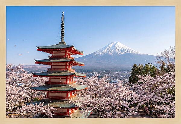 Mount Fuji Across Chureito Pagoda