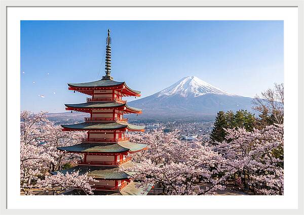 Mount Fuji Across Chureito Pagoda