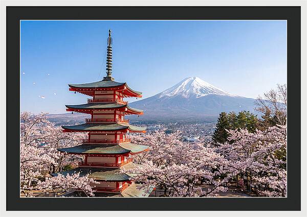 Mount Fuji Across Chureito Pagoda