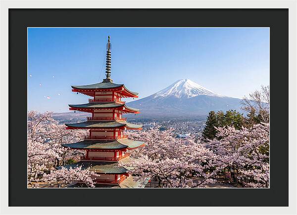 Mount Fuji Across Chureito Pagoda
