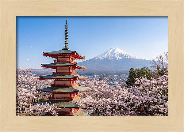 Mount Fuji Across Chureito Pagoda