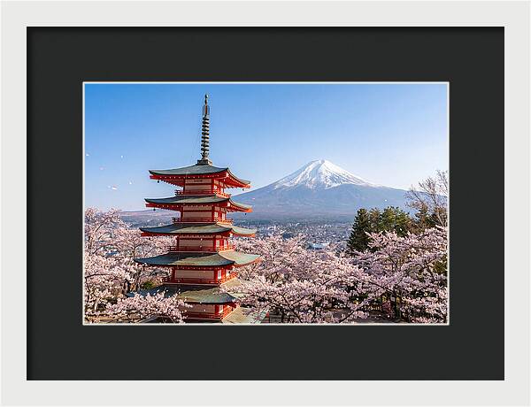 Mount Fuji Across Chureito Pagoda