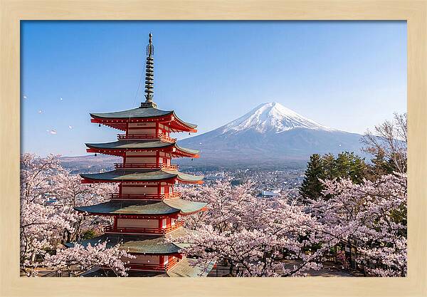 Mount Fuji Across Chureito Pagoda