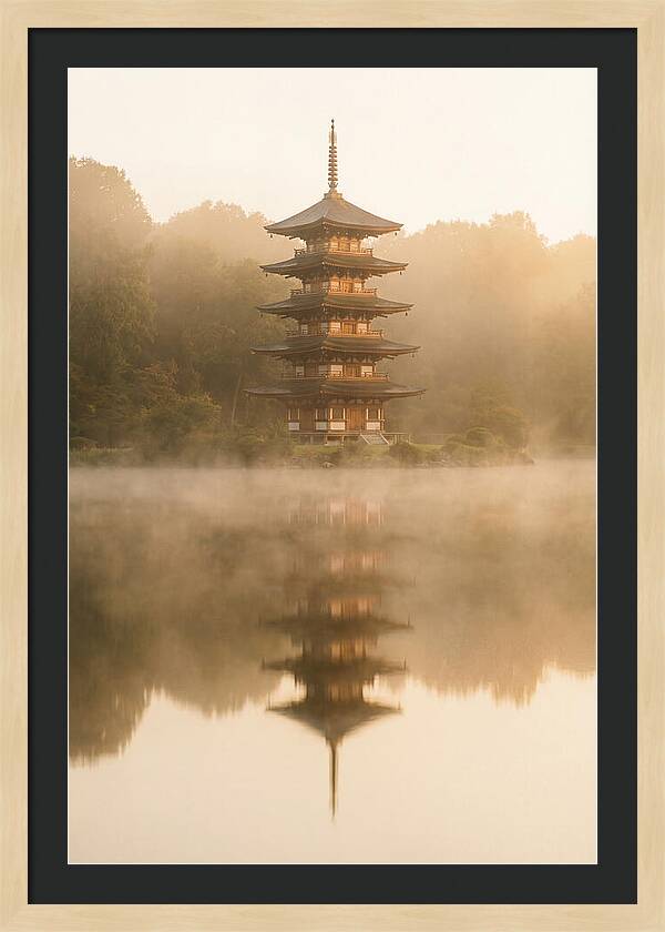 Mount Fuji Pagoda Reflection