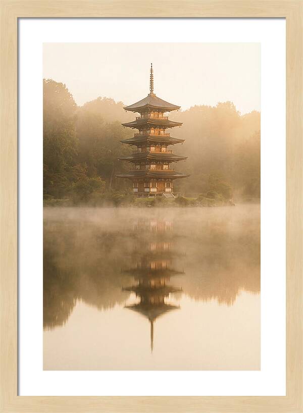 Mount Fuji Pagoda Reflection