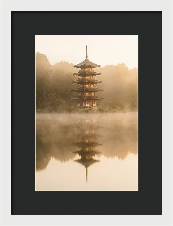 Mount Fuji Pagoda Reflection