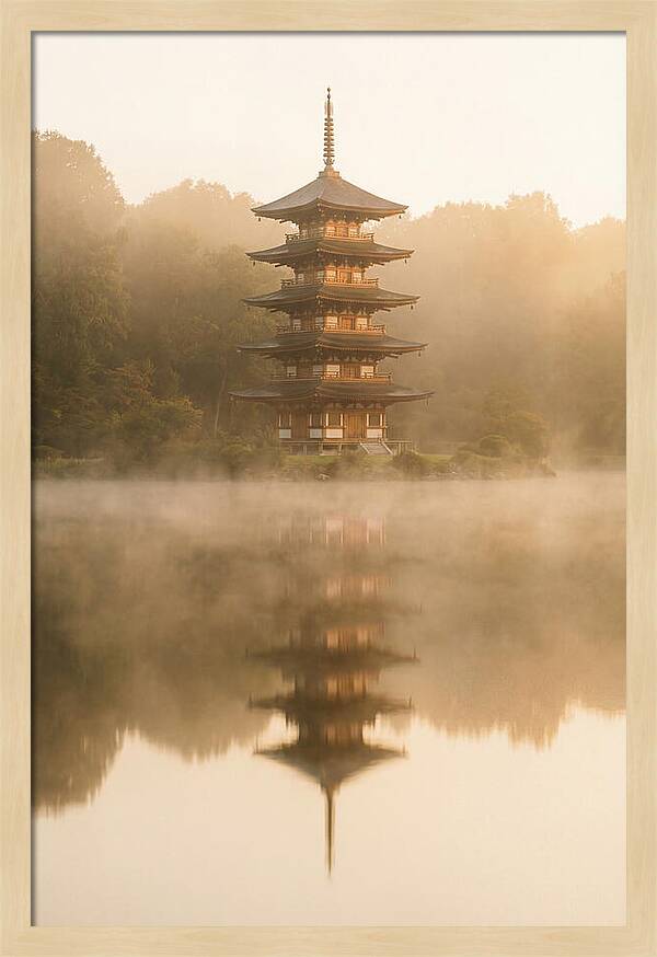 Mount Fuji Pagoda Reflection