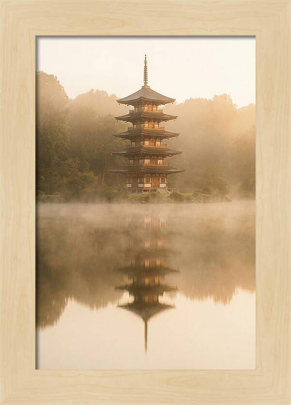 Mount Fuji Pagoda Reflection