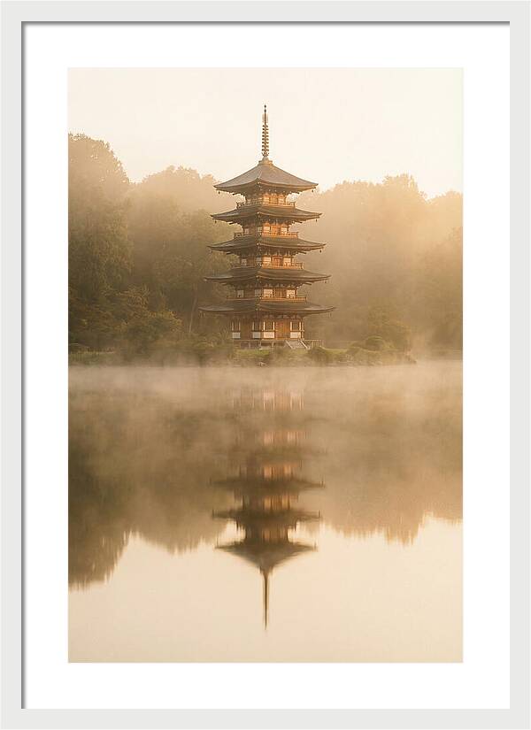 Mount Fuji Pagoda Reflection