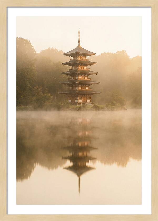 Mount Fuji Pagoda Reflection