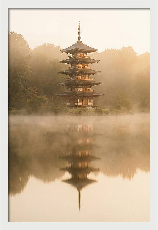 Mount Fuji Pagoda Reflection