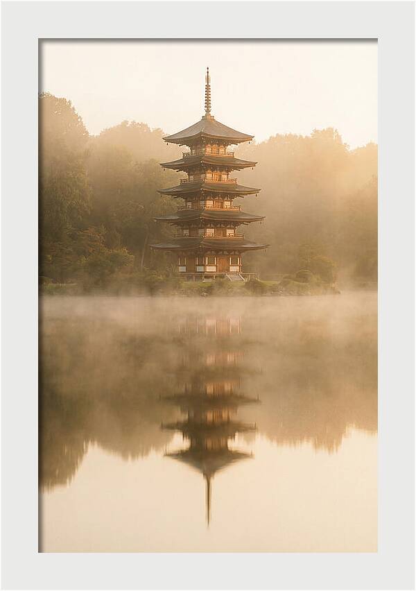 Mount Fuji Pagoda Reflection