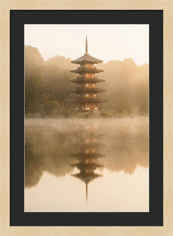 Mount Fuji Pagoda Reflection