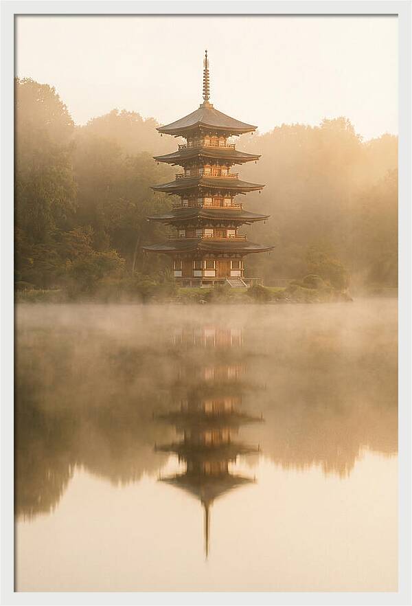 Mount Fuji Pagoda Reflection