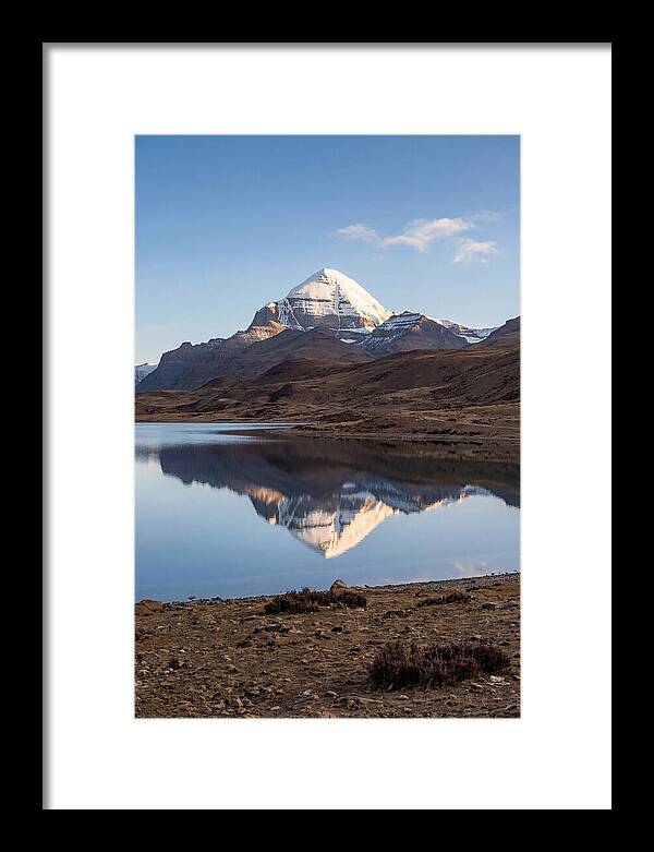 Mount Kailash Reflected At Dawn