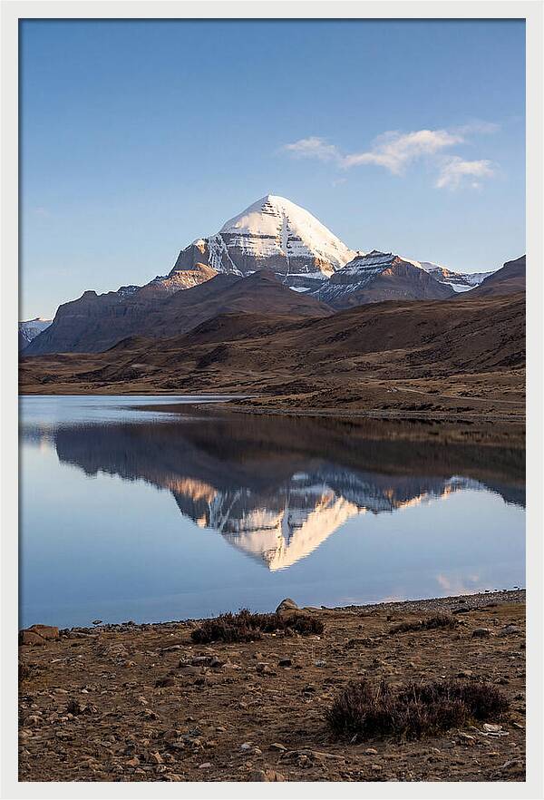 Mount Kailash Reflected At Dawn