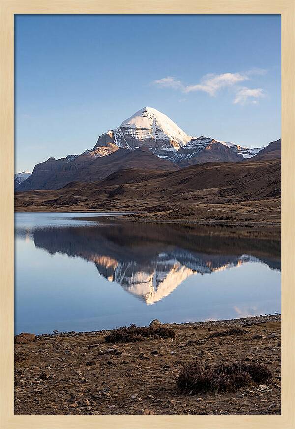 Mount Kailash Reflected At Dawn