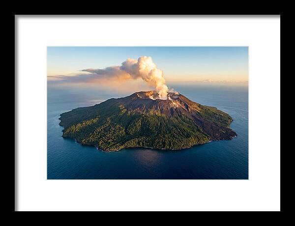 Mount Karthala Erupting Over Ocean