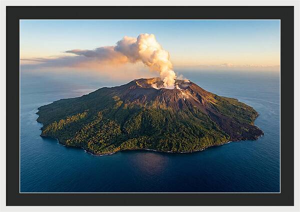 Mount Karthala Erupting Over Ocean