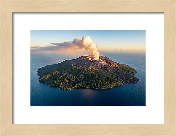 Mount Karthala Erupting Over Ocean