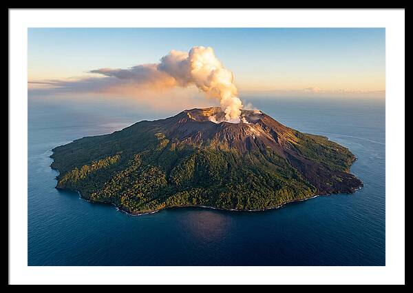 Mount Karthala Erupting Over Ocean