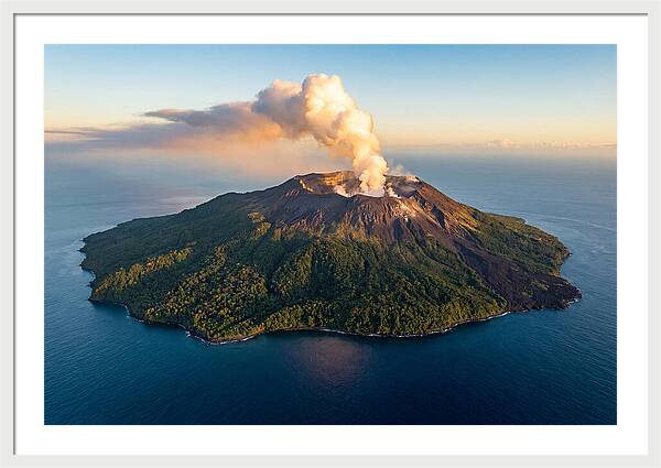 Mount Karthala Erupting Over Ocean